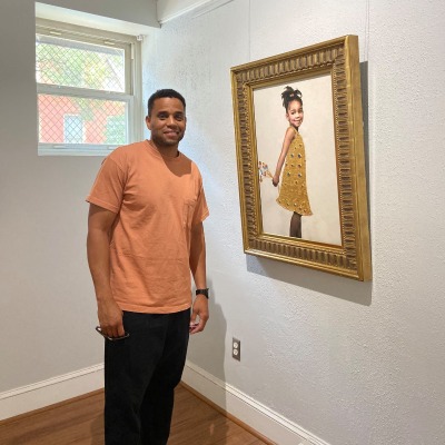 Michael Ealy at the art gallery.